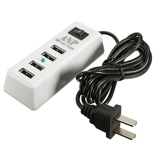 ANP 2.1A 4 Port USB HUB Home Travel Wall Charger US AC Power Adapter