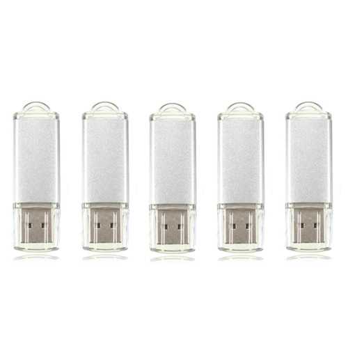 5 x 128MB USB 2.0 Flash Drive Candy Silver Memory Storage Thumb U Disk