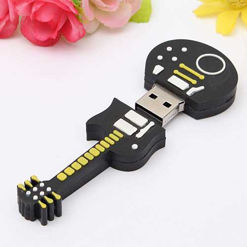 8GB Cute Black Guitar Style Flash Drive USB 2.0 Stick Memory U Disk