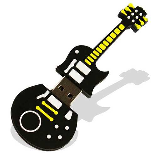 8GB Cute Black Guitar Style Flash Drive USB 2.0 Stick Memory U Disk