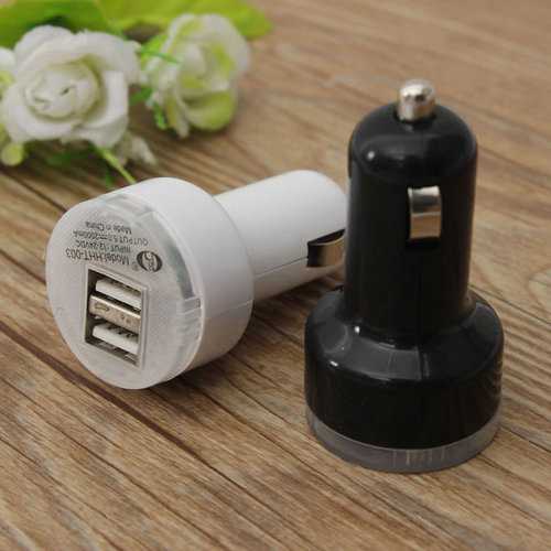 Mini Blue LED Light Bullet Dual USB 2-Port Car Charger Adaptor For Tablet