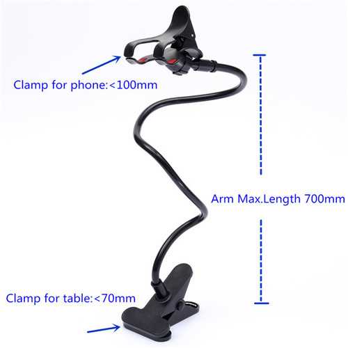 Long Arm Lazy Clip Flexible Holder Cradle Stand For Mobile Phone