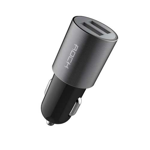 ROCK Motor 2.1A Dual USB Port LED Car Power Charger For Cell Phone