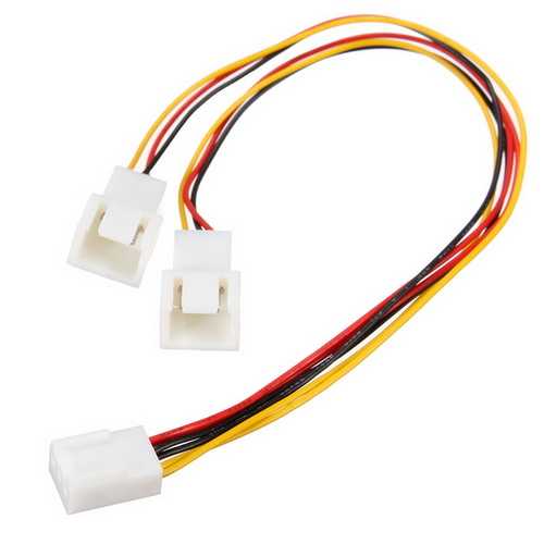 3 Pin PC Case Fan Power Splitter Cable Lead 1 Female to 2 Male 15cm