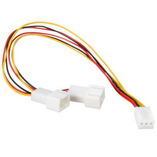 3 Pin PC Case Fan Power Splitter Cable Lead 1 Female to 2 Male 15cm