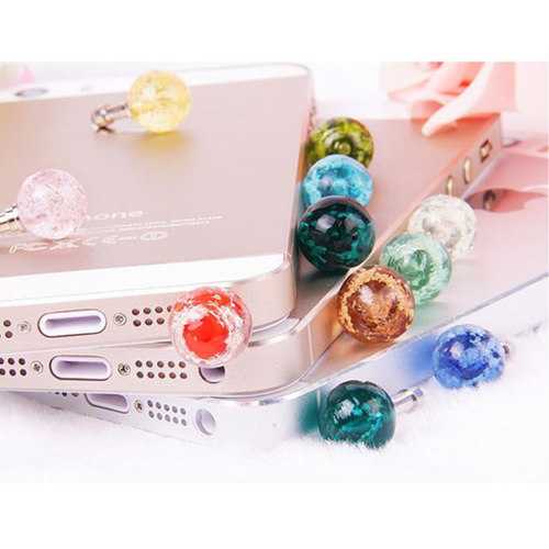 3.5mm Bead Luminous Headphone Jack Dust Plug For Tablet Random Shipment