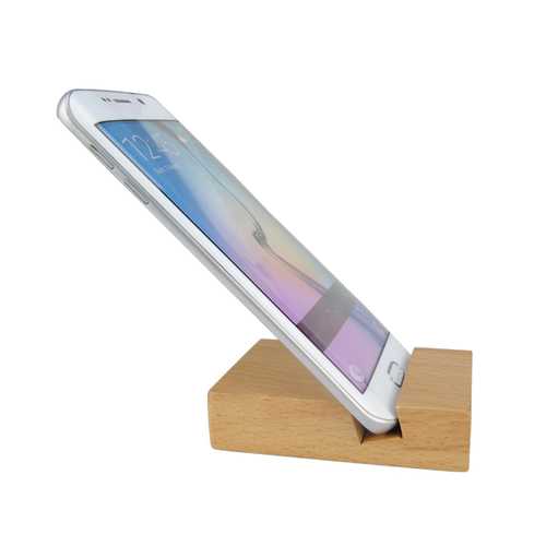 Universal Practical Solid Beech Wooden Cell Phone Bracke Stand Holder With Notch: 20mm