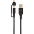 Helix ETHACM10BLK USB-A to USB-C(TM) Cable with Micro USB Adapter, 10ft