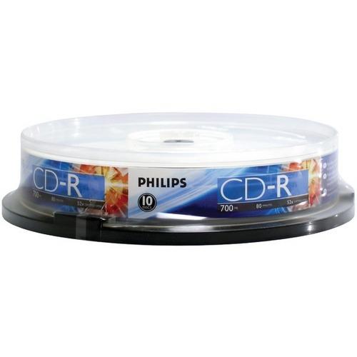 Philips(R) CR7D5NP10/17 700MB 80-Minute 52x CD-Rs (10-ct Cake Box Spindle)