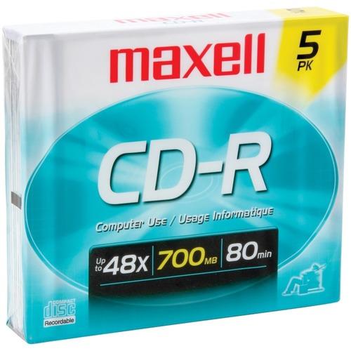 Maxell(R) 623205/648205 700MB 80-Minute CD-Rs (5 pk; Slim Jewel Cases)