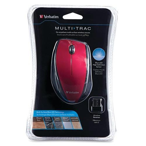 Verbatim(R) 97995 Wireless Multi Trac Blue LED Optical Mouse (Red)