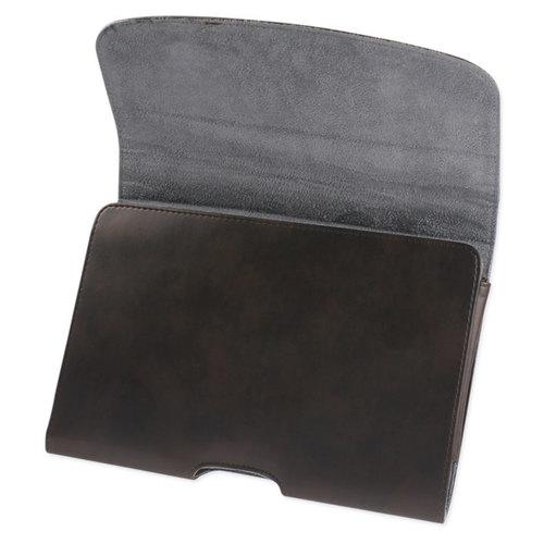 REIKO SMOOTH HORIZONTAL LEATHER POUCH IN BROWN