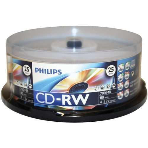 Philips 700mb 80-minute Cd-rws&#44; 25-ct Spindle HOOCDRW8012