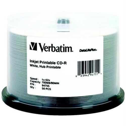 Verbatim(R) 94755 700MB 80-Minute 52x DataLifePlus(R) CD-Rs, 50-ct Spindle